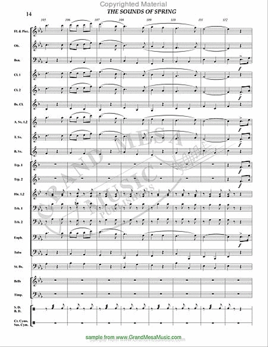 The Sounds of Spring The Sounds of Spring Concert Band scores gallery preview page 15
