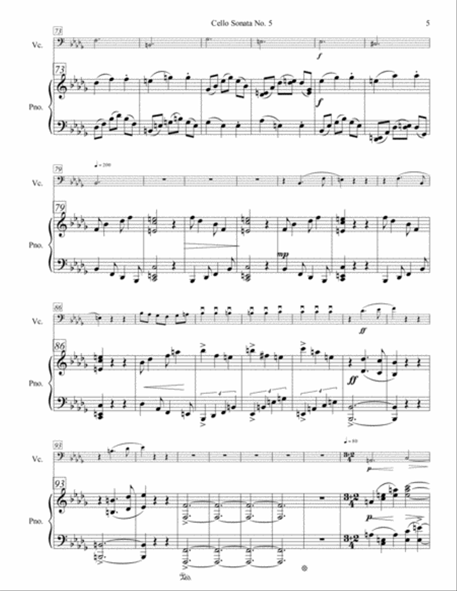 Cello Sonata No. 5 Cello Sonata No. 5 Piano scores gallery preview page 6
