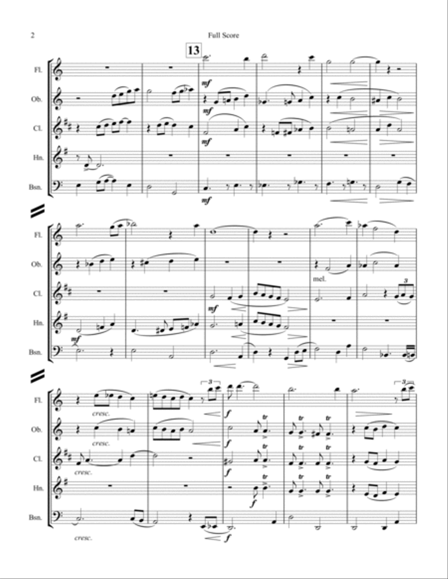 I'll Be Home For Christmas Woodwind Quintet scores gallery preview page 2