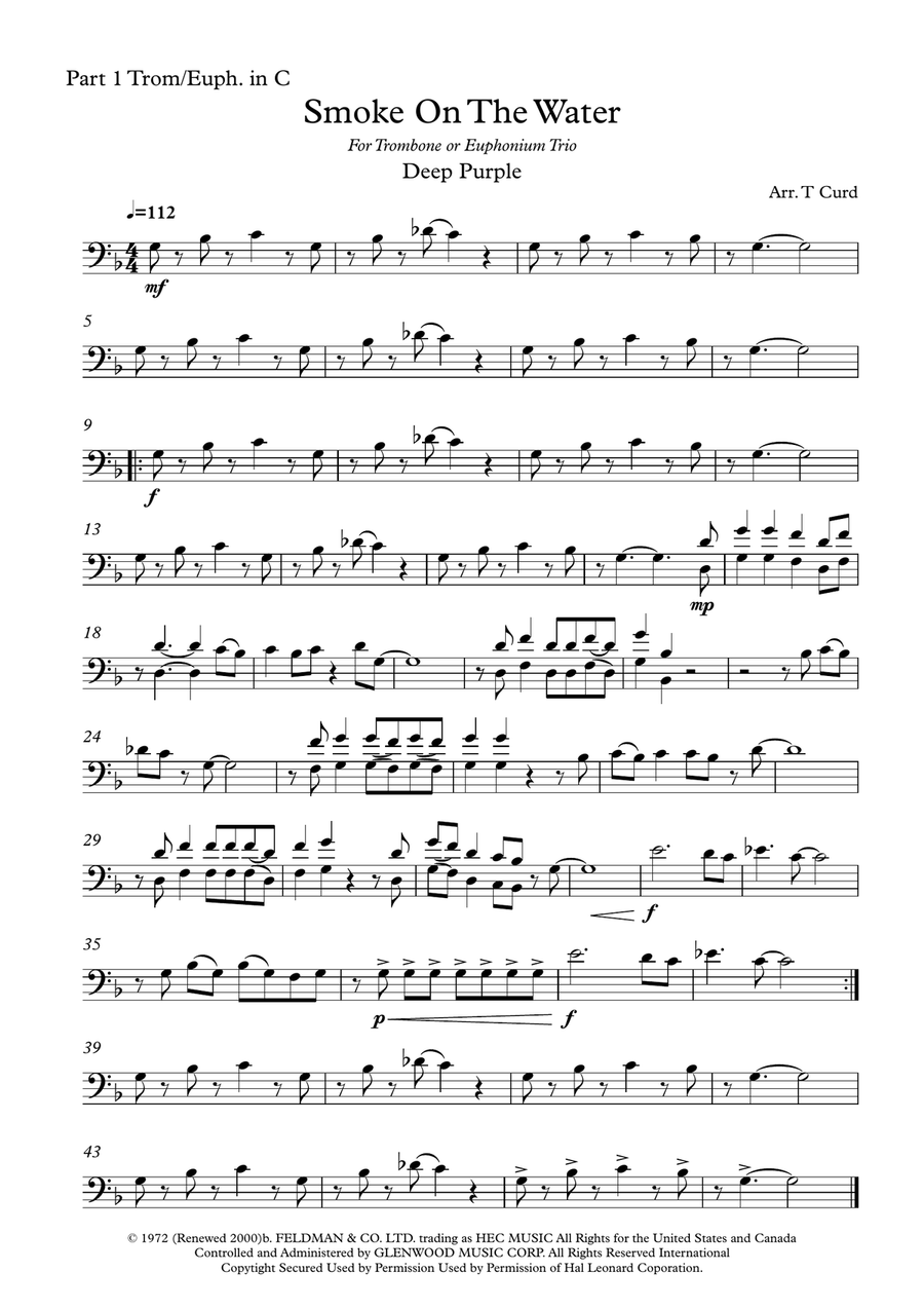 Smoke On The Water Brass Ensemble scores gallery preview page 5