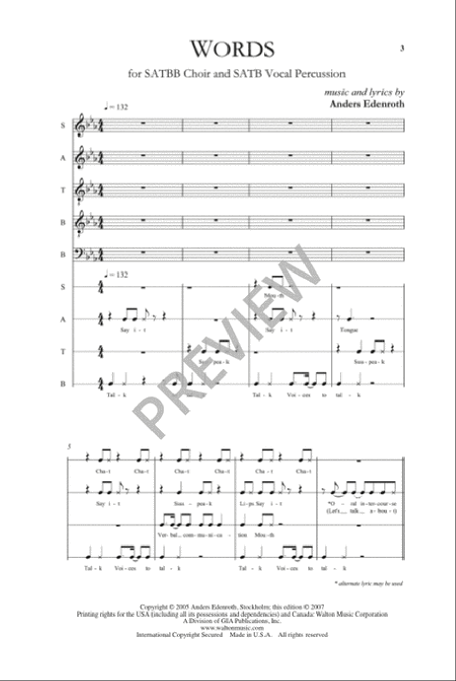 Words Choir scores gallery preview page 2