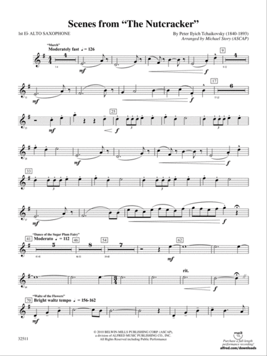 Scenes from The Nutcracker: E-flat Alto Saxophone Concert Band scores gallery preview page 1