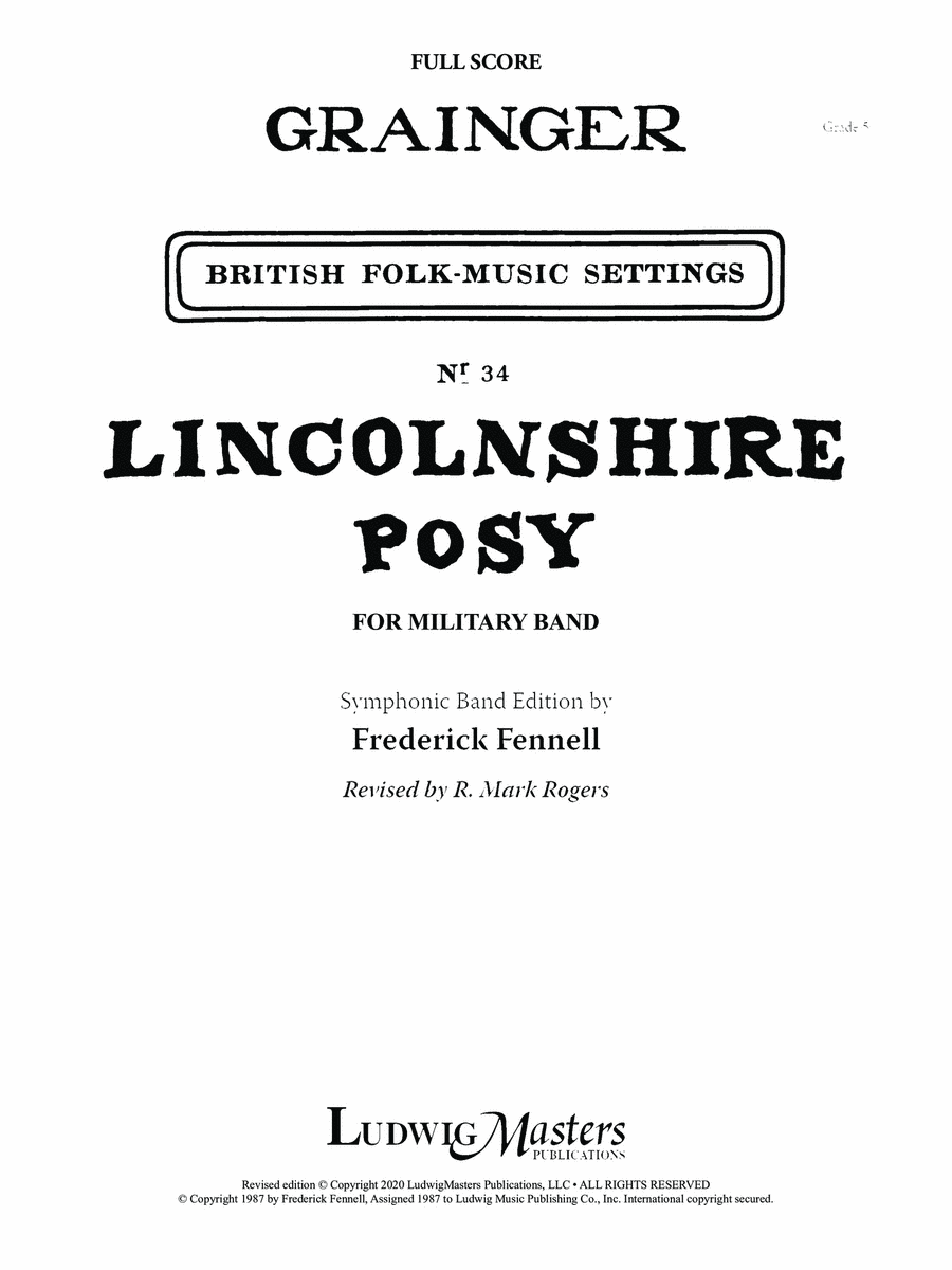 Lincolnshire Posy - 2020 Edition - Full Score Concert Band scores gallery preview page 1