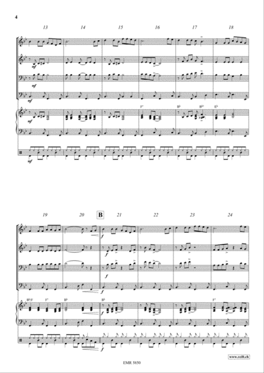 Shell' Be Coming Round The Mountain Brass Ensemble scores gallery preview page 4