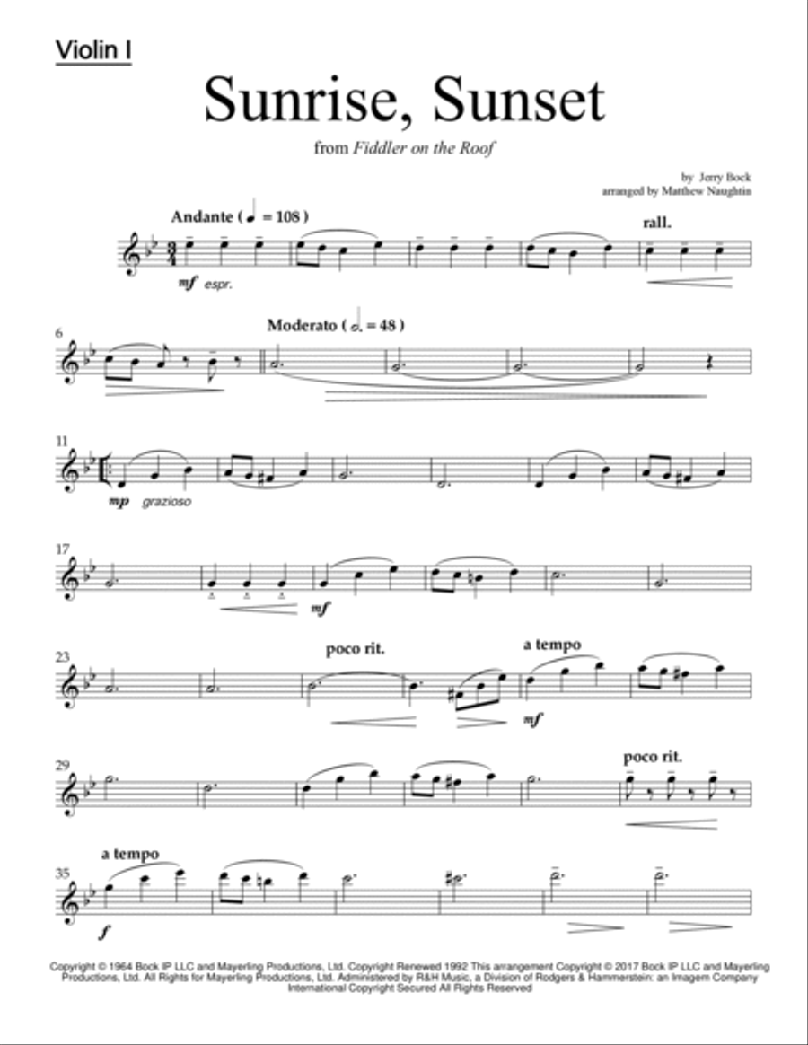 Sunrise, Sunset String Orchestra scores gallery preview page 6