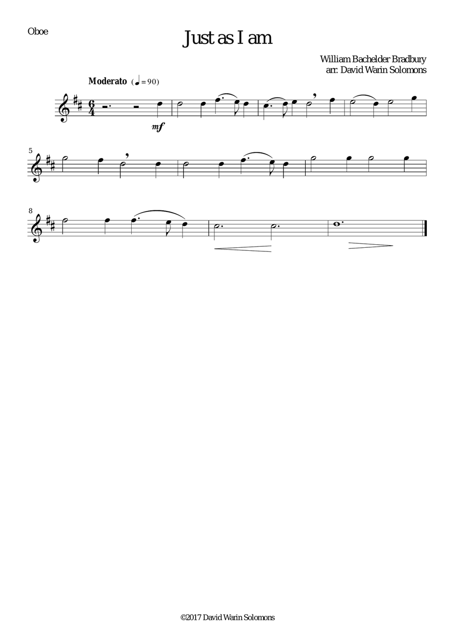 Just as I am for wind quartet Woodwind Quartet scores gallery preview page 3
