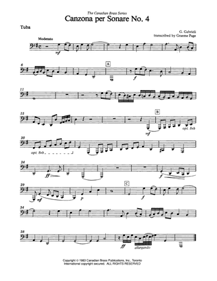 Book cover for Canzona Per Sonare No. 4 - Tuba