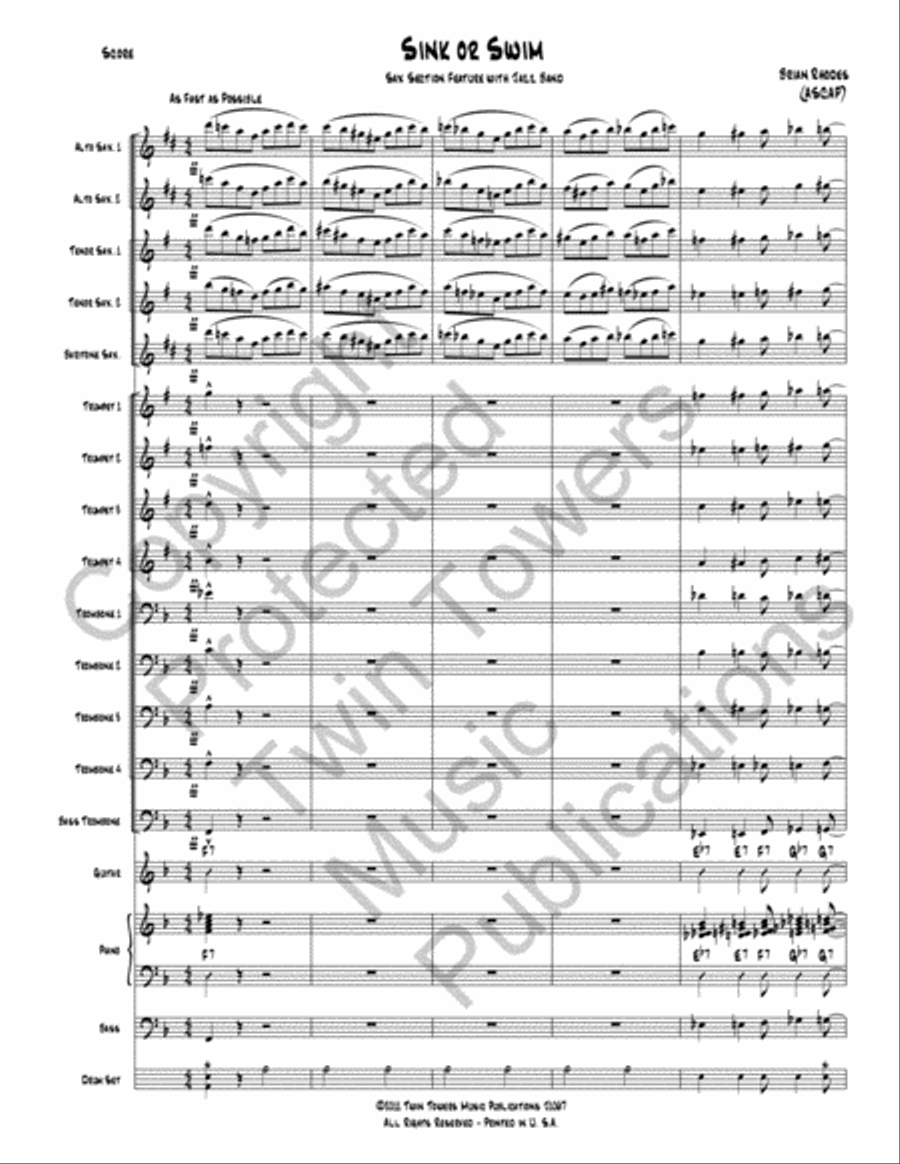 Sink Or Swim Sink Or Swim Jazz Ensemble scores gallery preview page 3