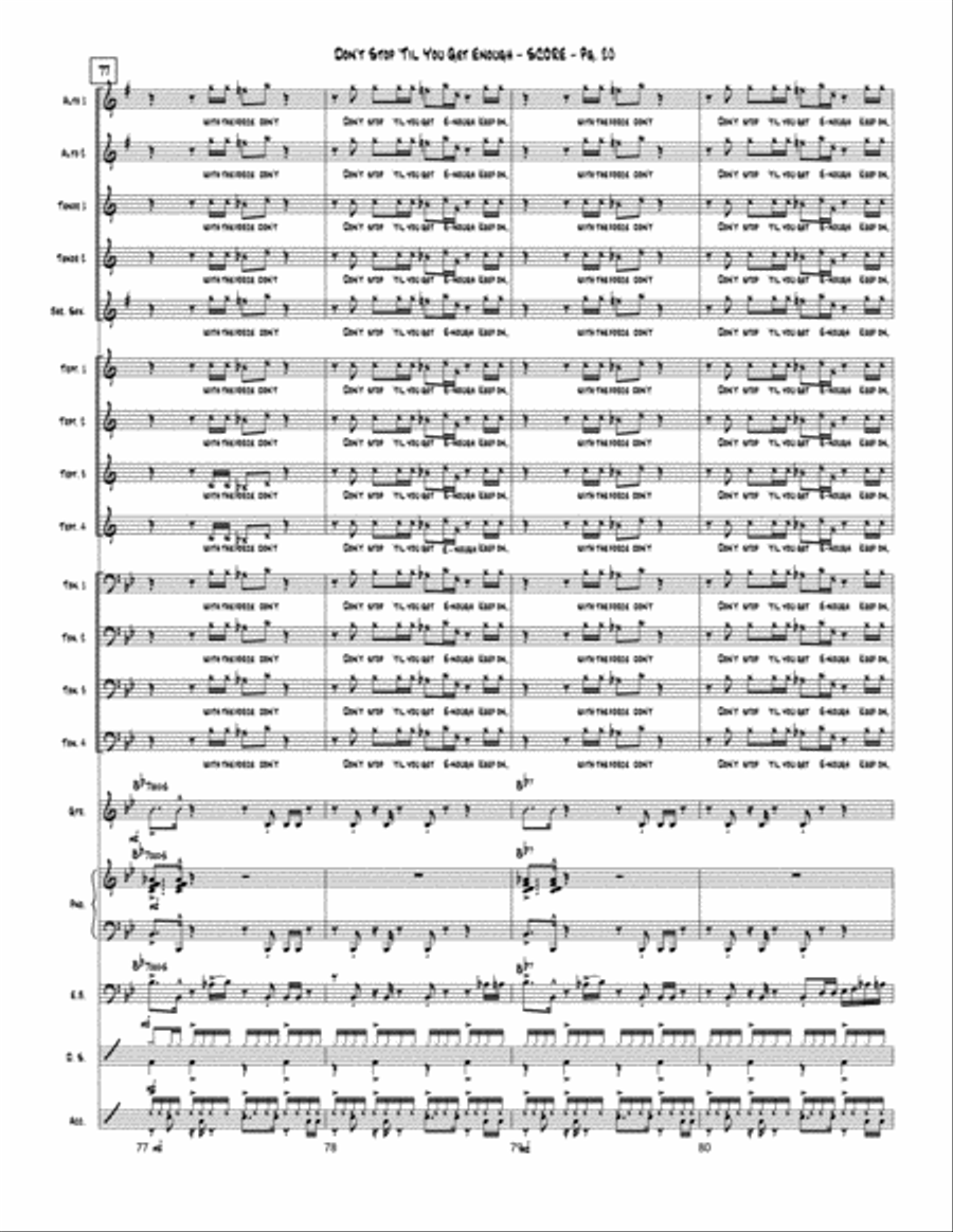 Don't Stop 'Till You Get Enough Jazz Ensemble scores gallery preview page 21