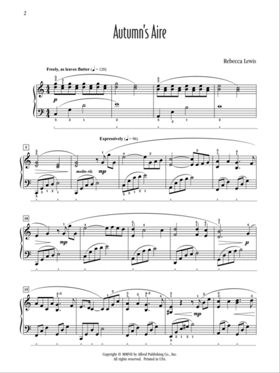 Autumn's Aire Autumn's Aire Piano Solo scores gallery preview page 2