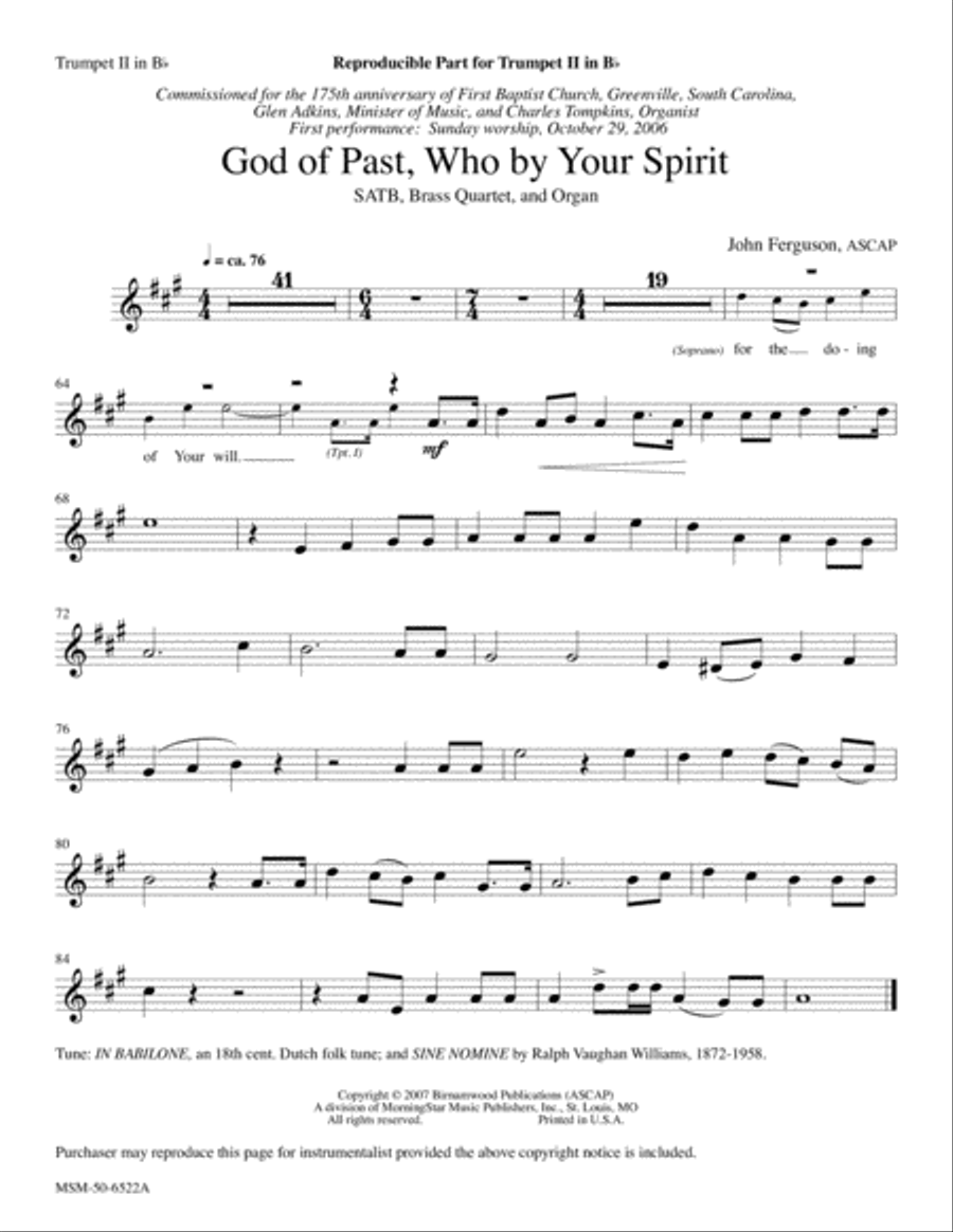 God of Past, Who By Your Spirit Choir scores gallery preview page 2