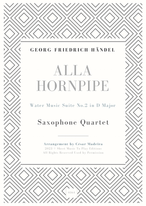 Alla Hornpipe by Handel - Sax Quartet (Full Score and Parts)