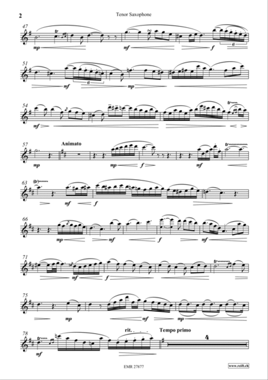 Notturno Tenor Saxophone scores gallery preview page 3