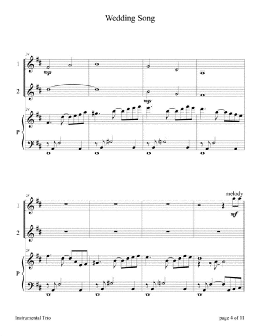 Wedding Song (There Is Love) String Duet scores gallery preview page 4