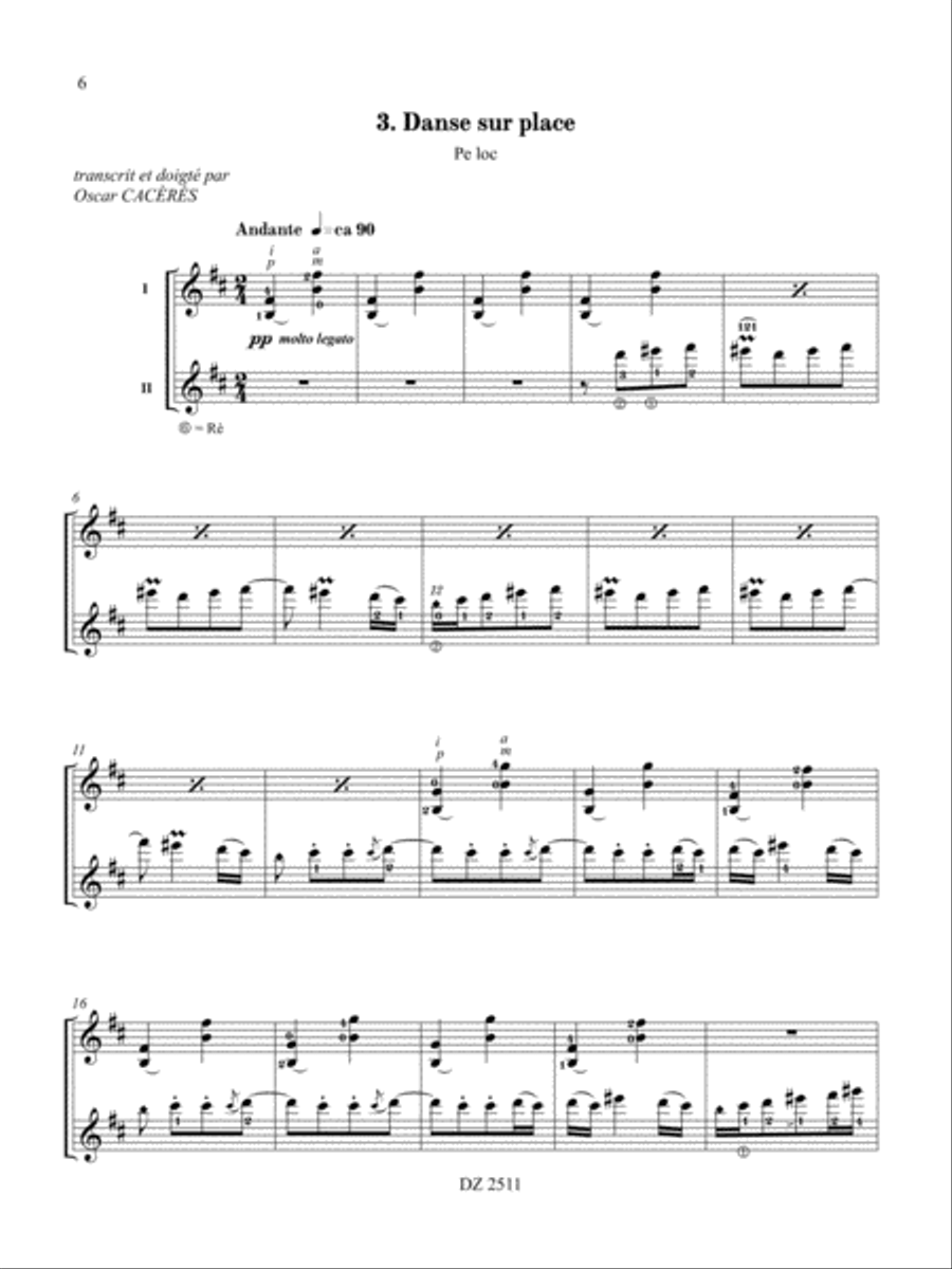Danses populaires roumaines Classical Guitar scores gallery preview page 6