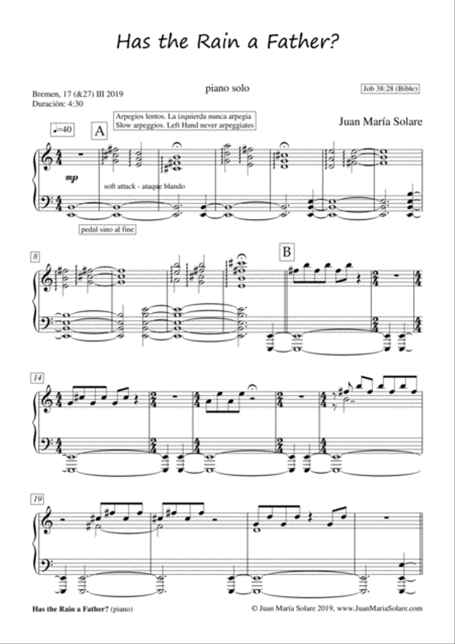 Has the Rain a Father? [Piano OR Guitar] Classical Guitar scores gallery preview page 4