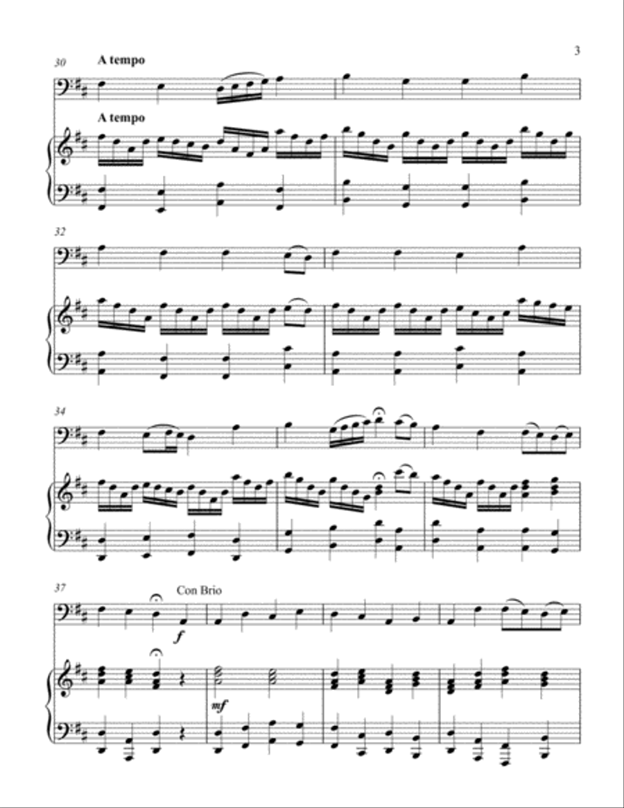 He Leadeth Me (bass C instrument solo) Euphonium scores gallery preview page 4