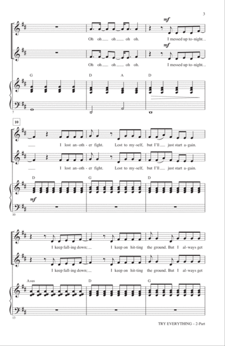 Try Everything (from Zootopia) (arr. Alan Billingsley) 2-Part scores gallery preview page 2