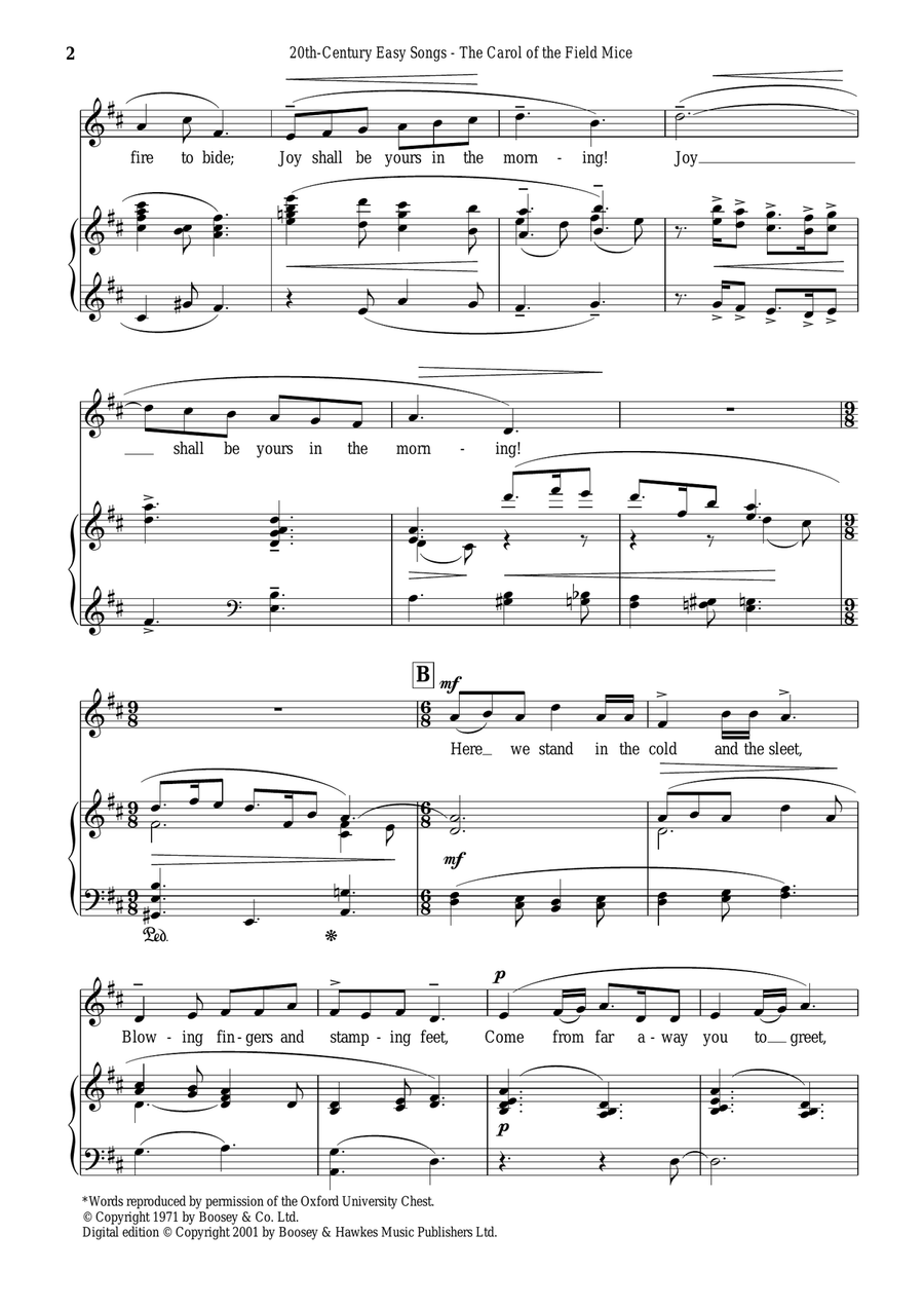 The Carol Of The Field Mice Piano, Vocal scores gallery preview page 2