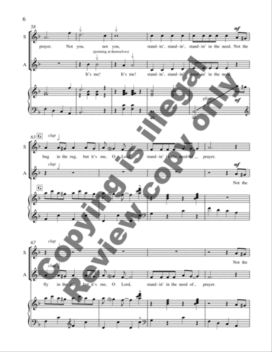 Voices in Song: 3. Standin' in the Need of Prayer SA scores gallery preview page 5