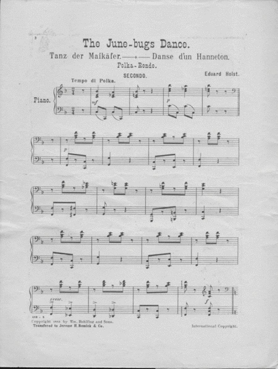 The June-bugs Dance. Tanz der Maikafer. Danse d'un Hanneton. Polka Rondo pour Piano