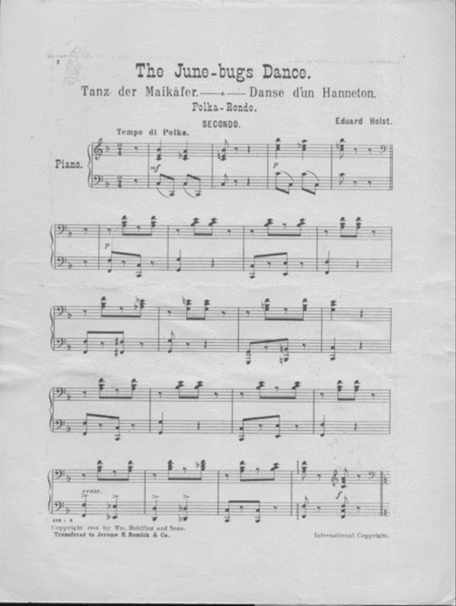 The June-bugs Dance. Tanz der Maikafer. Danse d'un Hanneton. Polka Rondo pour Piano Piano Duet scores gallery preview page 2