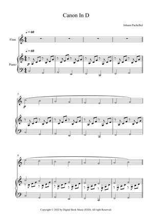 Book cover for Canon In D - Johann Pachelbel (Flute + Piano)