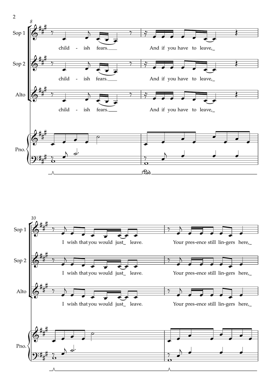 My Immortal SSA scores gallery preview page 2