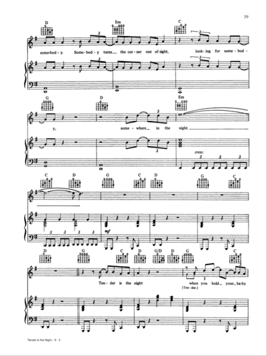 Tender is the Night Piano, Vocal, Guitar scores gallery preview page 2