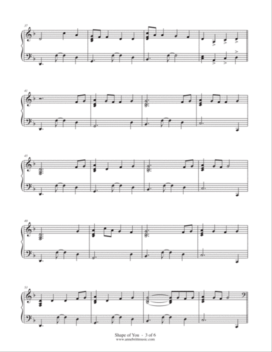Shape Of You Piano Solo scores gallery preview page 3