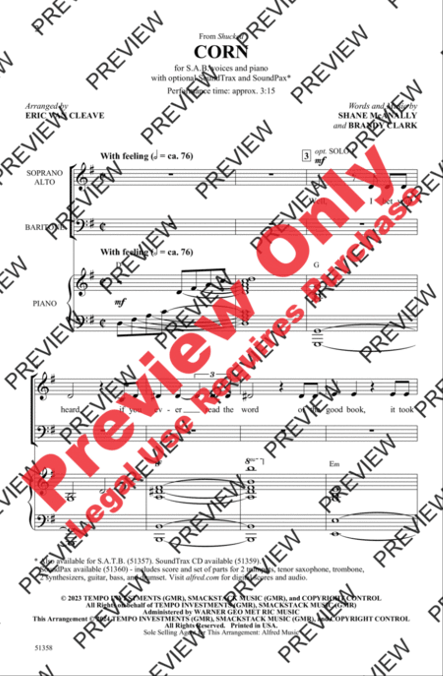 Corn 3-Part scores gallery preview page 2