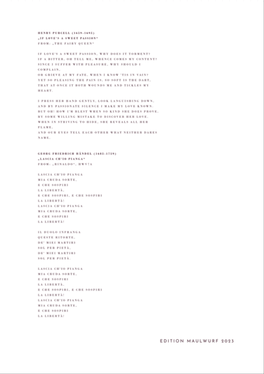 5 Baroque Songs for voice and string quartet String Quartet scores gallery preview page 3