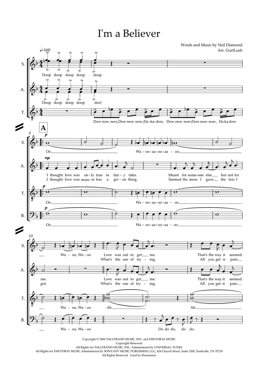 I'm A Believer (arr. Sam Burns) SSAATTBB scores gallery preview page 1