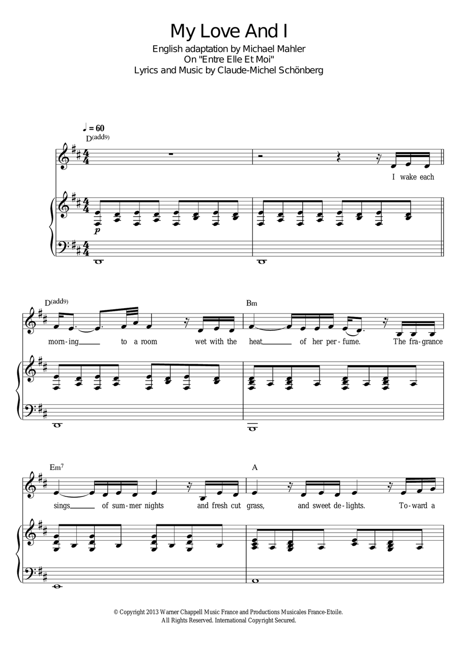 My Love And I Piano, Vocal scores gallery preview page 1