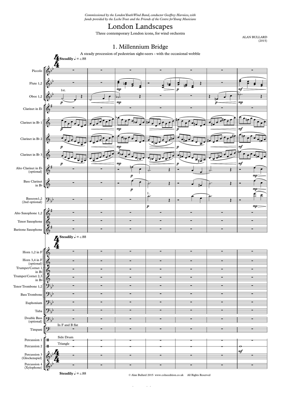 London Landscapes (for wind orchestra / concert band) - score and parts Concert Band scores gallery preview page 2