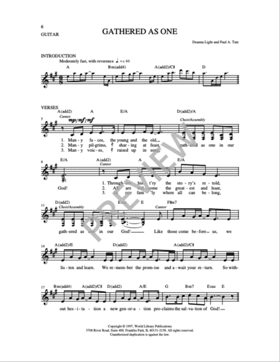 Gathered As One 3-Part scores gallery preview page 6