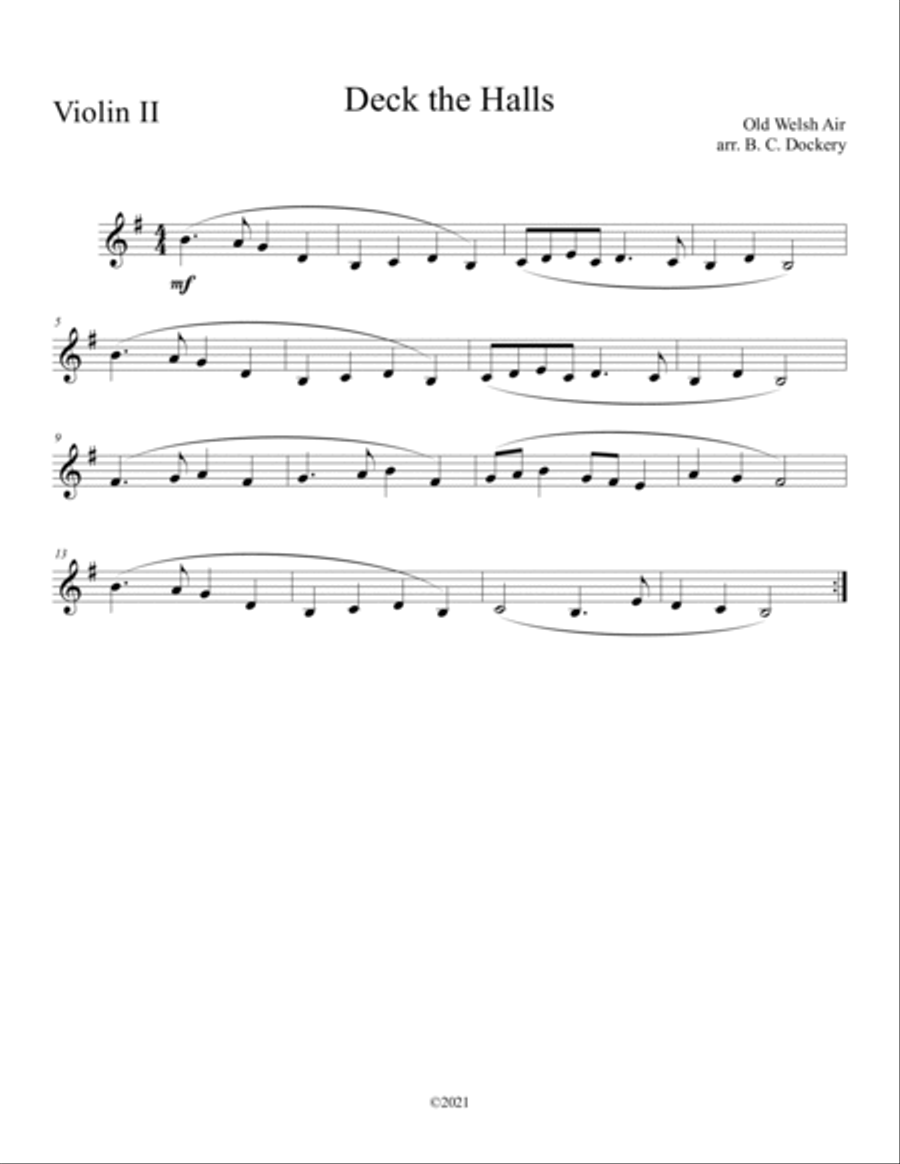 10 Christmas Duets for 2 Violins with Piano Accompaniment (Vol. 2) String Duet scores gallery preview page 6