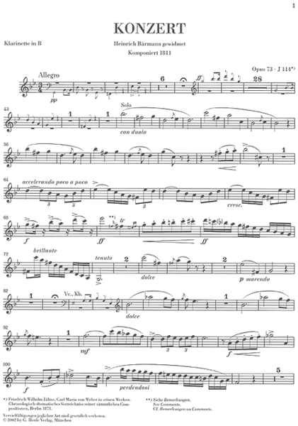 Clarinet Concerto No. 1 in F minor, Op. 73