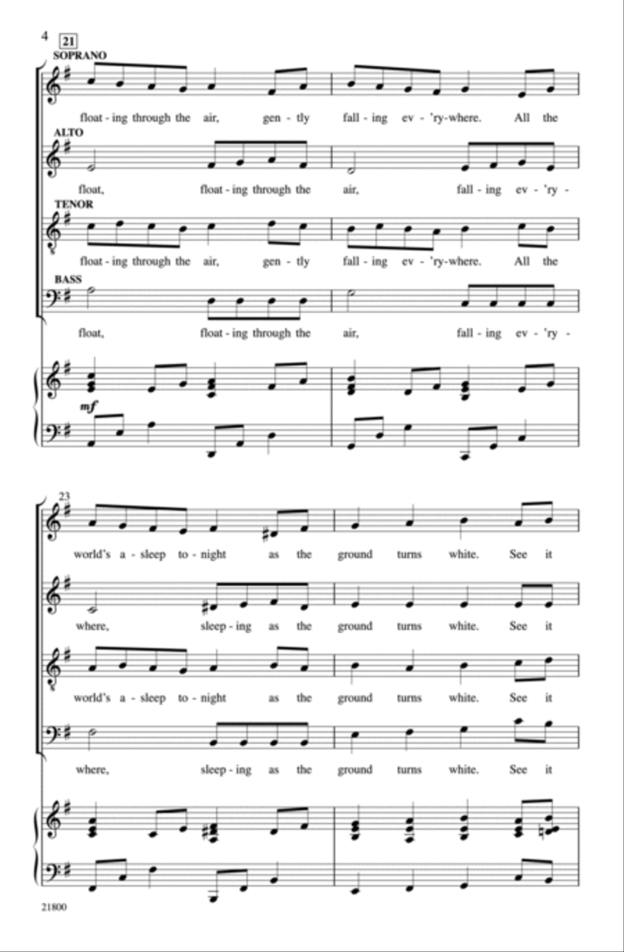 The Snow Begins to Fall 4-Part scores gallery preview page 14