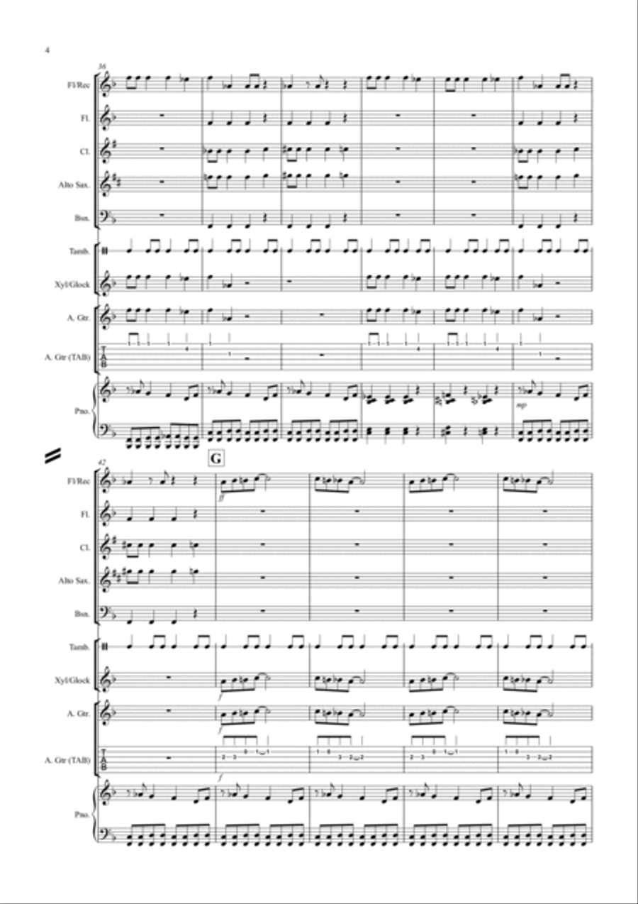 Burnie's Blues for Classroom Ensemble Bassoon scores gallery preview page 4