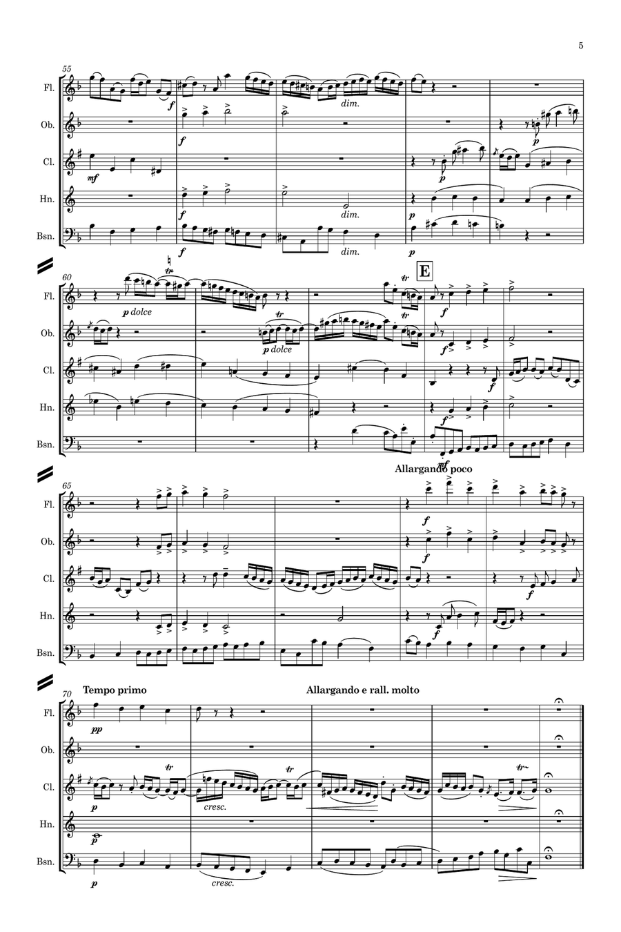 Bach: Wachet Auf (Sleepers Wake) from Cantata 140 - wind quintet Woodwind Quintet scores gallery preview page 5