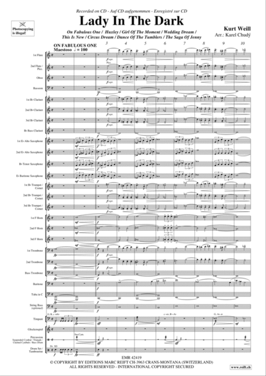 Lady In The Dark Concert Band scores gallery preview page 3