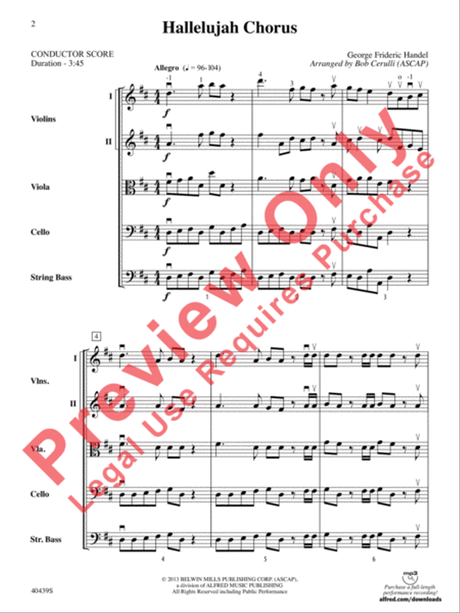 Hallelujah Chorus String Orchestra scores gallery preview page 3