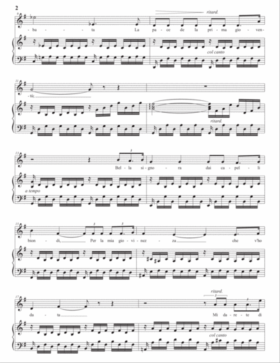 DENZA: Occhi di fata (transposed to G major) Voice scores gallery preview page 3
