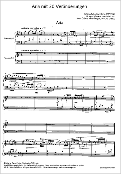 Aria with 30 variations (Aria mit 30 Veranderungen)
