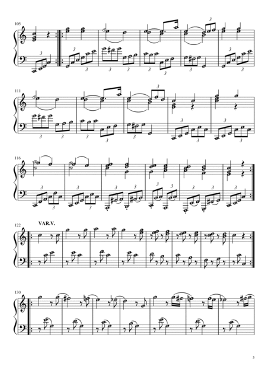 12 Twelve Variations on Ah, Vous Dirai-Je, Maman (Twinkle Twinkle Little Star) Mozart | Piano Solo w Piano Method scores gallery preview page 5