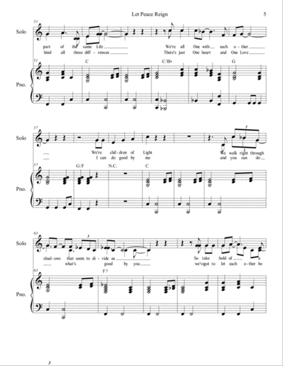 Let Peace Reign Let Peace Reign 4-Part scores gallery preview page 5