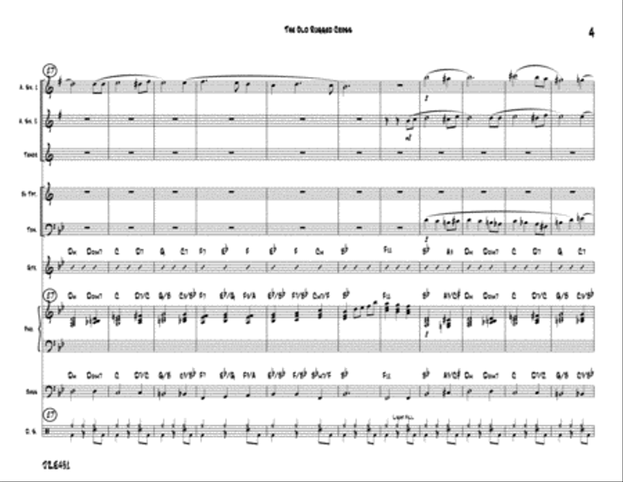 THE OLD RUGGED CROSS (On a Hill Far Away) - Jazz Ensemble (AAT Saxes, Trumpet, Trombone & Rhythm) Jazz Ensemble scores gallery preview page 4
