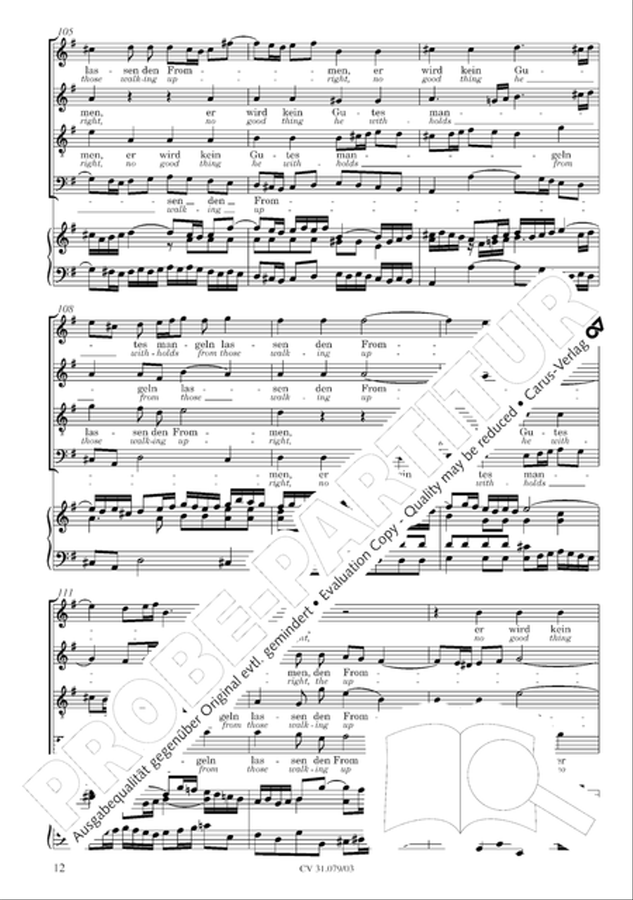 God the Lord is sun and shield (Gott, der Herr, ist Sonn und Schild) 4-Part scores gallery preview page 13
