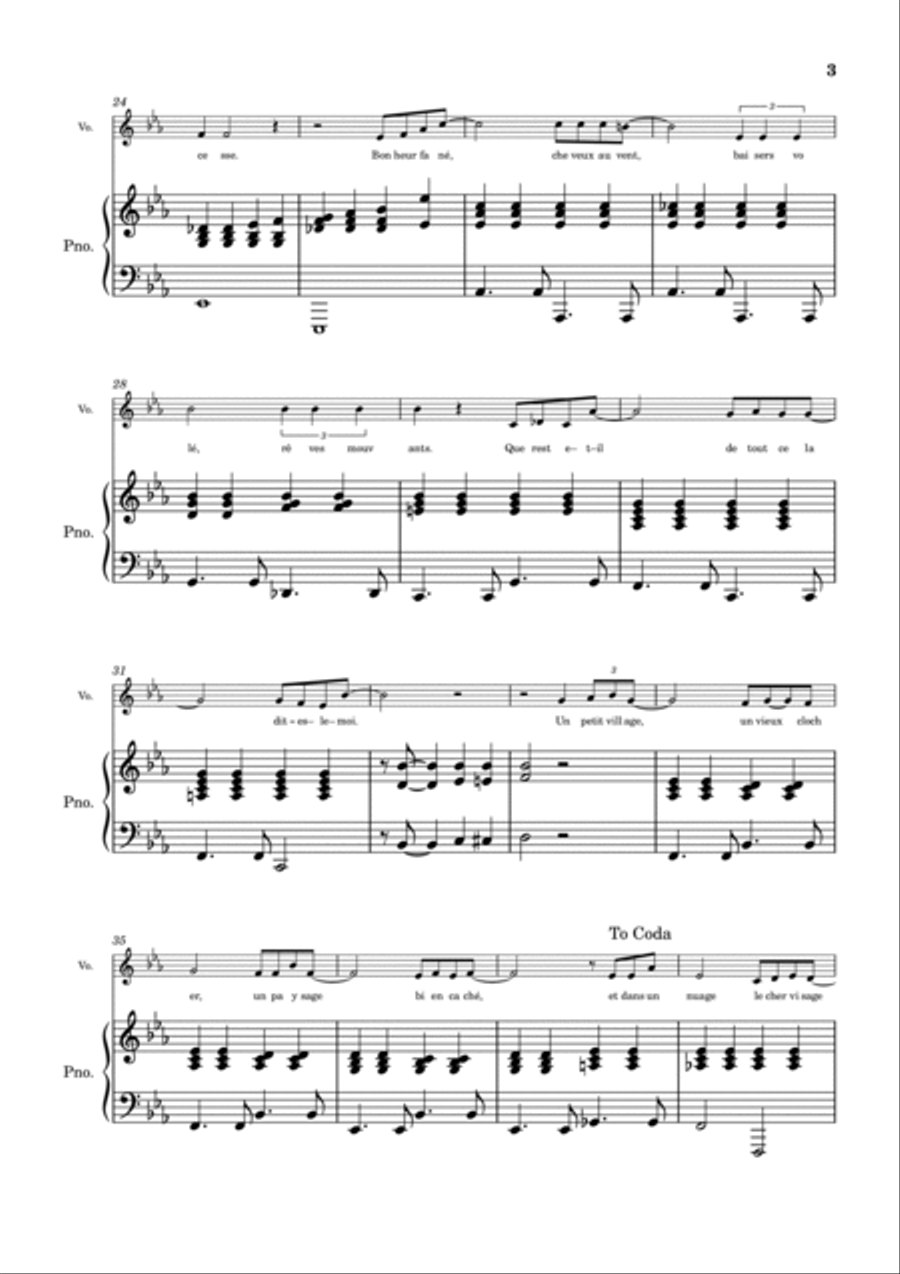 Que Reste-t-il De Nos Amours Voice scores gallery preview page 3